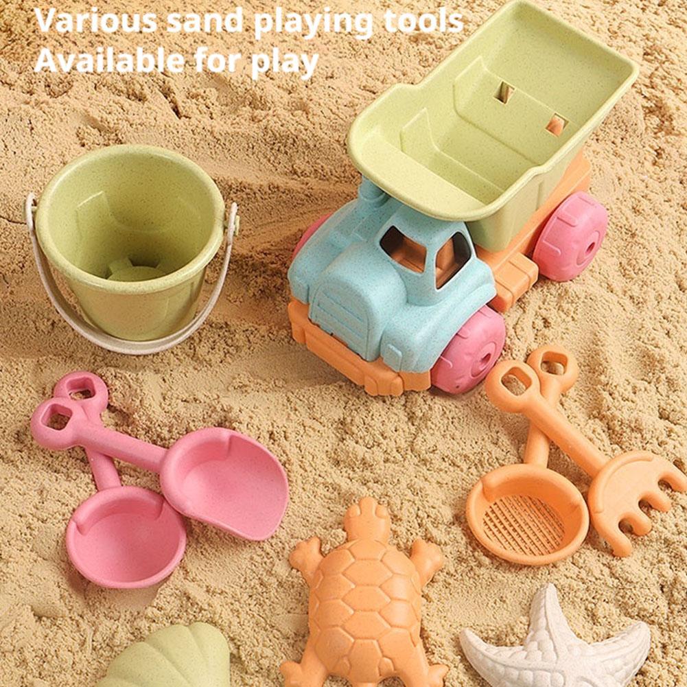 Kids Outdoor Playset - 7Pcs Beach Sand Toys Set for