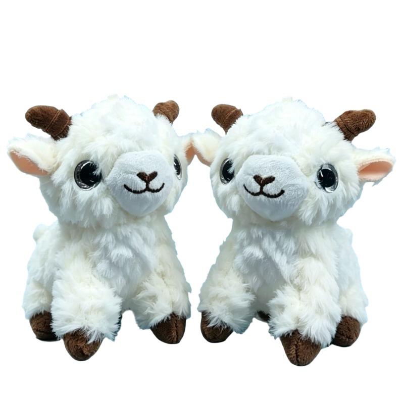Kids Outdoor Movies - Fluffy White Goat Stuffed Plush Toy
