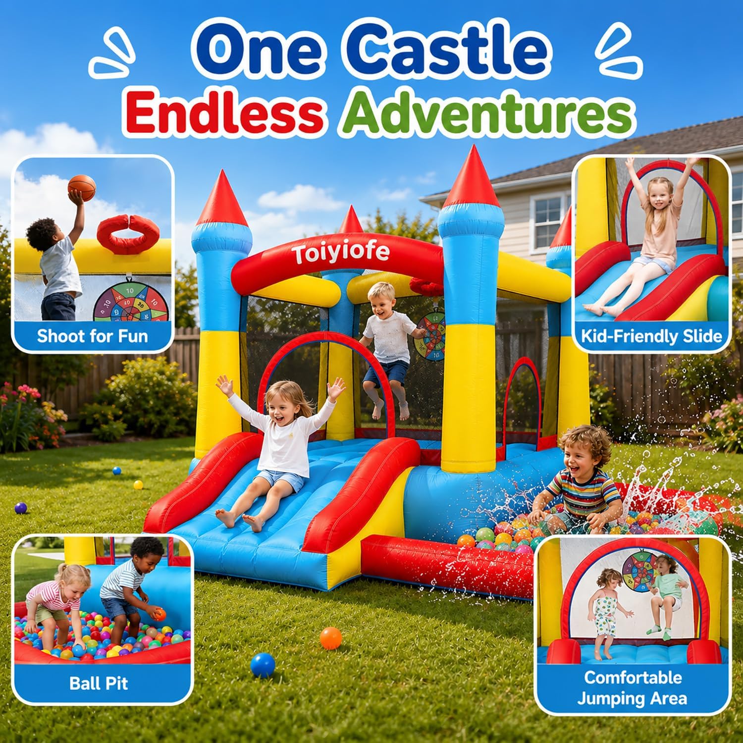 Bounce House for Kids 3-6, Tod - đánh giá và giá Kids Outdoor House With Slide