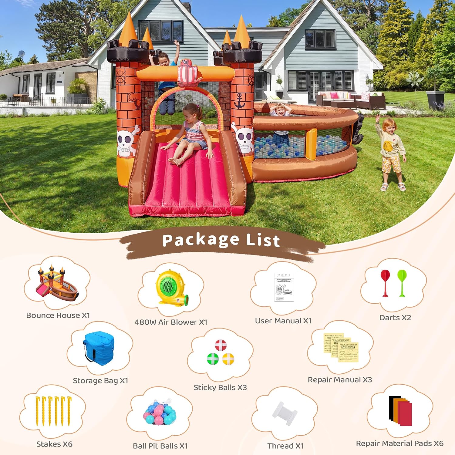 Inflatable Bounce House for Ki - đánh giá và giá Kids Outdoor House With Slide