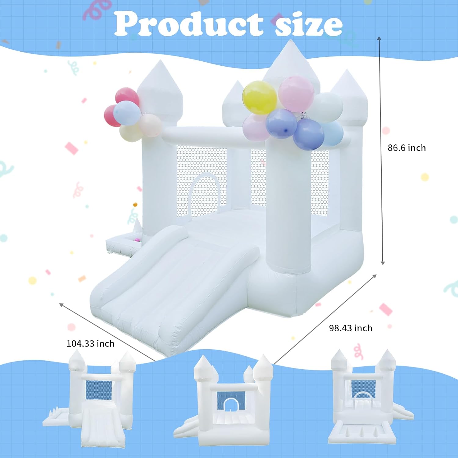 White Bounce House, Indoor and - đánh giá và giá Kids Outdoor House With Slide