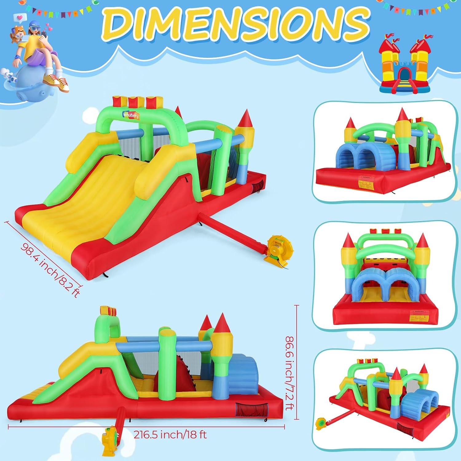 KF Inflatable Obstacle Course  - đánh giá và giá Kids Outdoor Obstacle Course