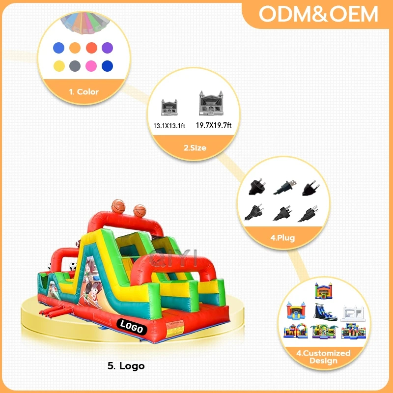 Large Red and Blue Commercial  - đánh giá và giá Kids Outdoor Obstacle Course