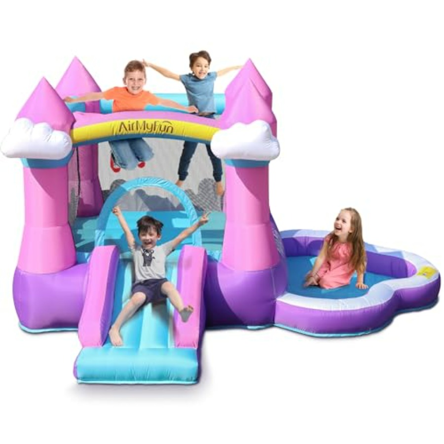 Pink inflatable bounce house f - đánh giá và giá Kids Outdoor House With Slide