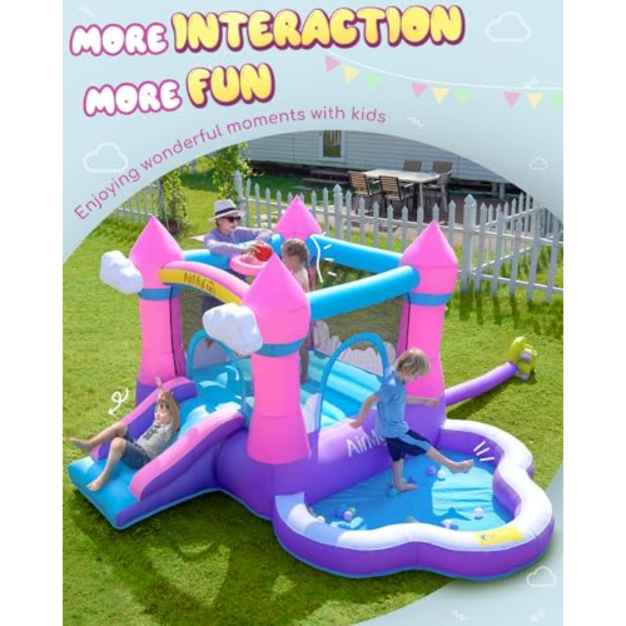 Pink inflatable bounce house f - đánh giá và giá Kids Outdoor House With Slide