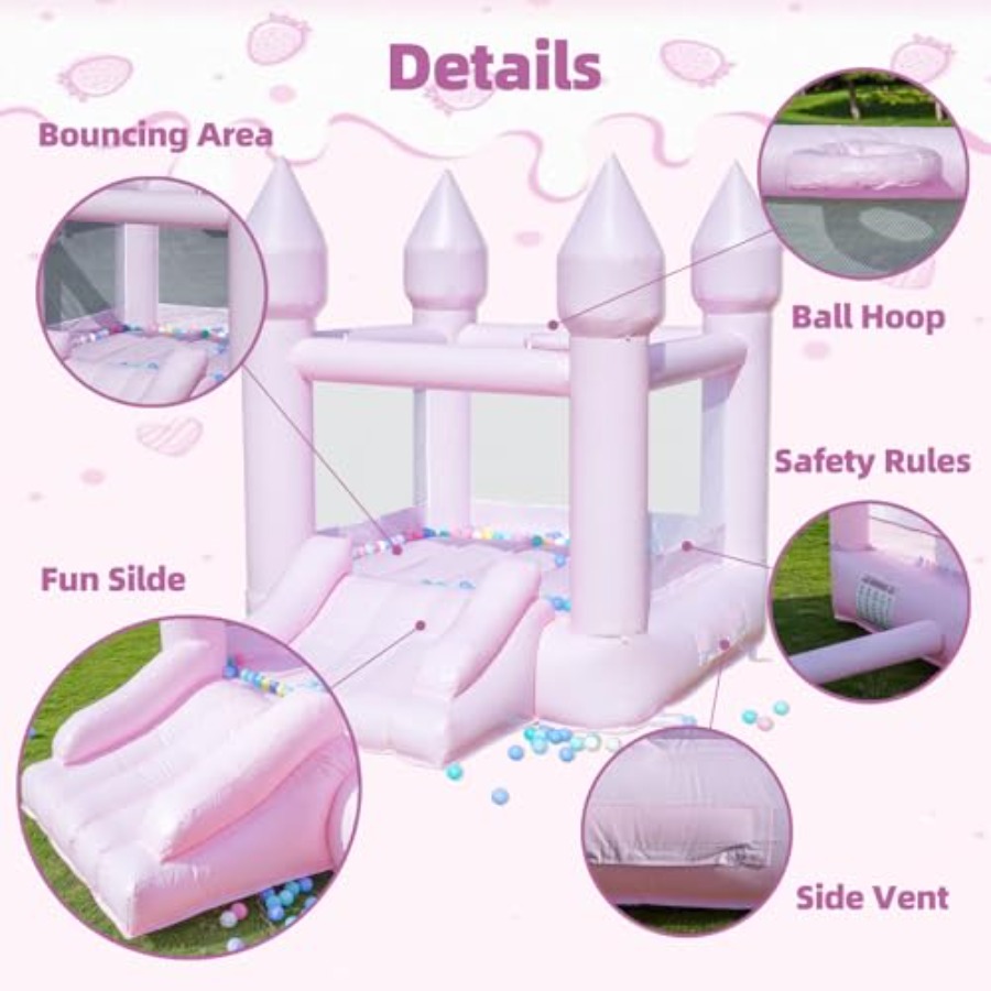 PVC bounce house for kids 3-6  - đánh giá và giá Kids Outdoor House With Slide